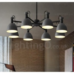 8-flammiger nordischer Kronleuchter mit Schirm aus Aluminiumlegierung