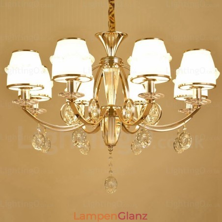 Nordischer Kronleuchter mit 6 Lichtern und Glasschirm