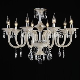 8 Licht Der Stil des Palastes Glas Kronleuchter mit Kerze Birne