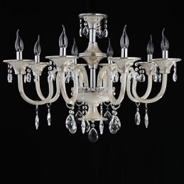 8 Licht Der Stil des Palastes Glas Kronleuchter mit Kerze Birne