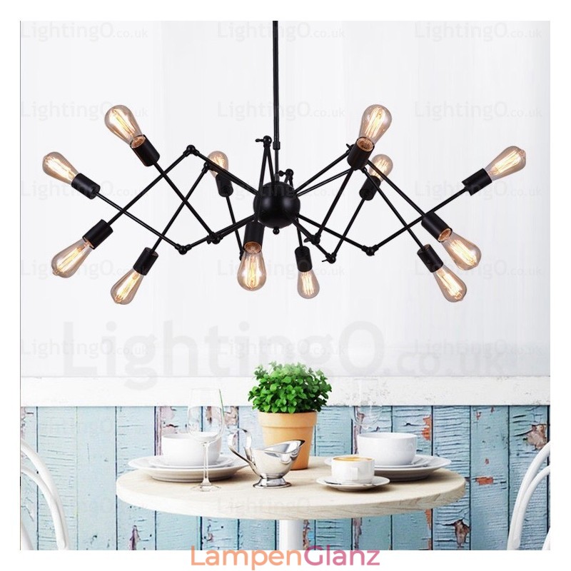 12-flammiger Vintage-Retro-Kronleuchter