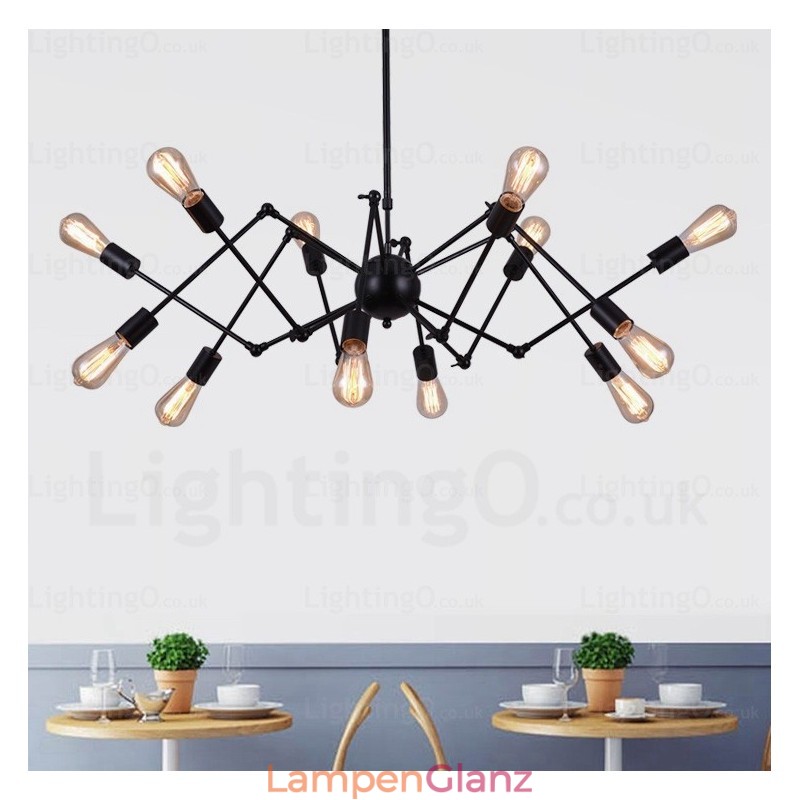 12-flammiger Vintage-Retro-Kronleuchter