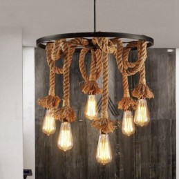 6-flammige Vintage-Retro-Pendelleuchte