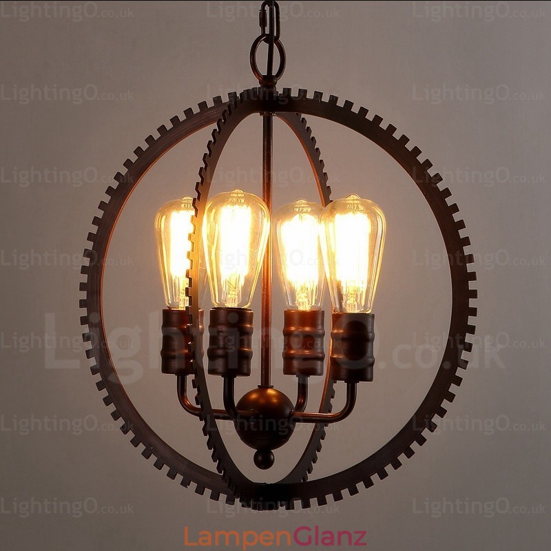 4-flammige Vintage-Retro-Pendelleuchte