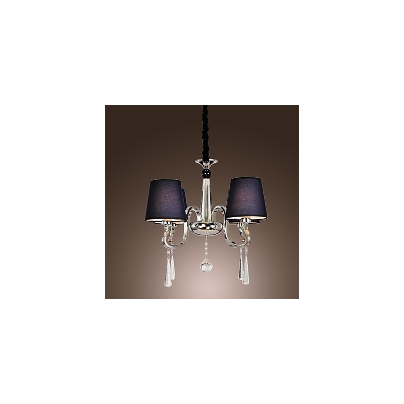 Vintage Kronleuchter 4 Lichter Klassische Stoff Metall Malerei