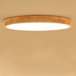 Ultradünne runde Deckenleuchte aus Holz, Deckenleuchte aus Massivholz und Acryl, nordische Lichter