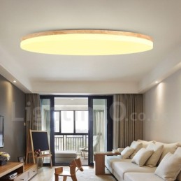Nordische runde Deckenlampe, einfache, moderne Massivholzlampe, ultradünne Deckenlampe