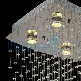 Moderne zeitgenössische Kronleuchter Unterputz Pendelleuchte Kristall Regentropfen Licht