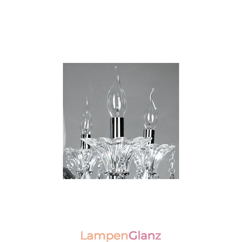 Kronleuchter im amerikanischen Stil „Lodge“ mit 6 Lichtern und Glasschirm