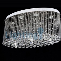 Moderne zeitgenössische Kronleuchter Unterputz Pendelleuchte Kristall Regentropfen Licht