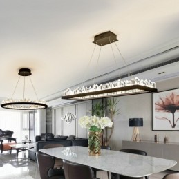 Rechteckige Kristall-Pendelleuchte im neuesten Design