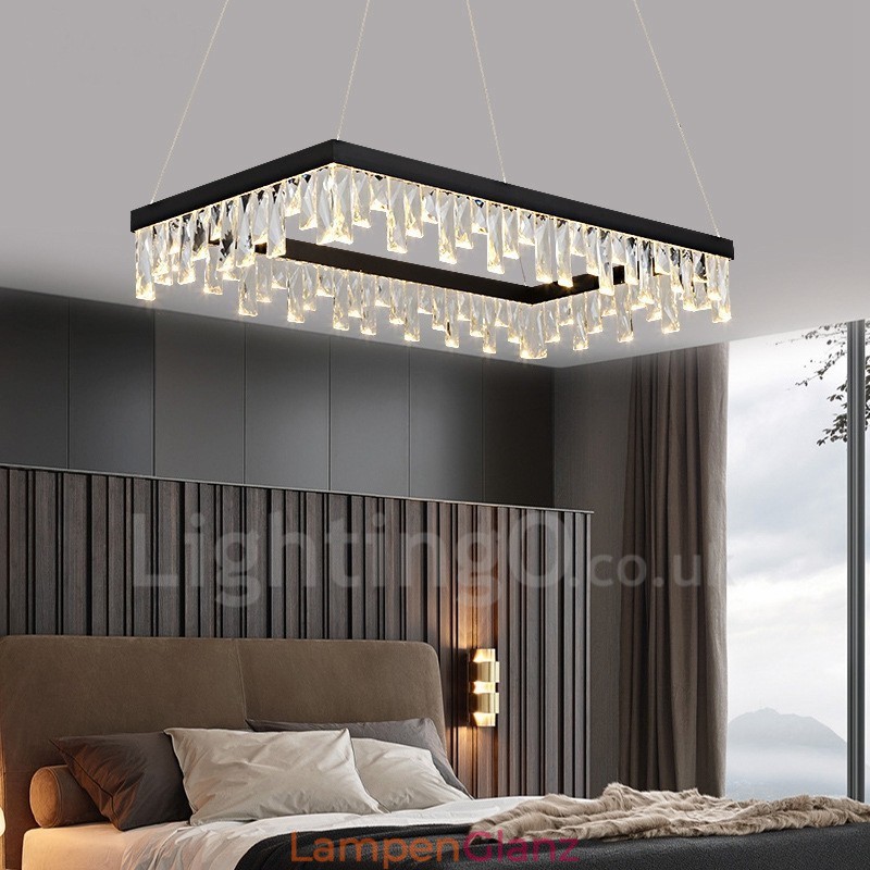 Nordic Kristall Anhänger Licht Rechteckige Atmosphäre Anhänger Licht Postmodernen Beleuchtung