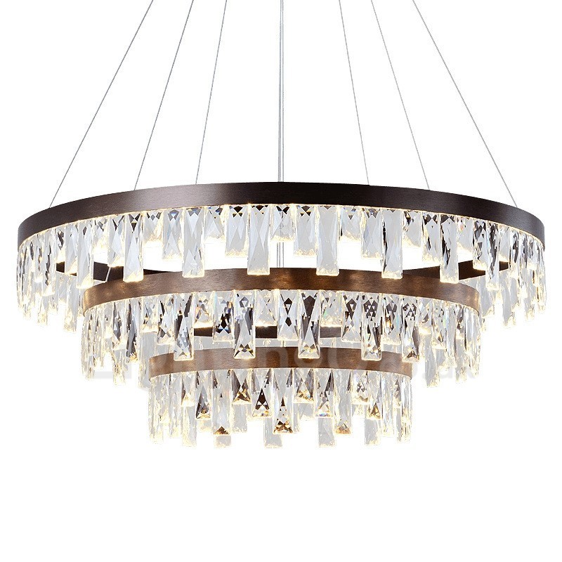 Moderne Pendelleuchte mit Kristallglas im Kreisdesign