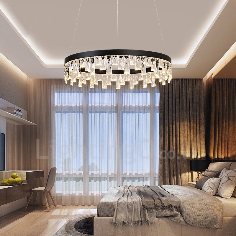 Moderne Pendelleuchte mit Kristallglas im Kreisdesign