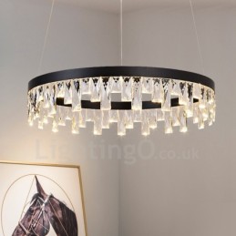 Moderne Pendelleuchte mit Kristallglas im Kreisdesign