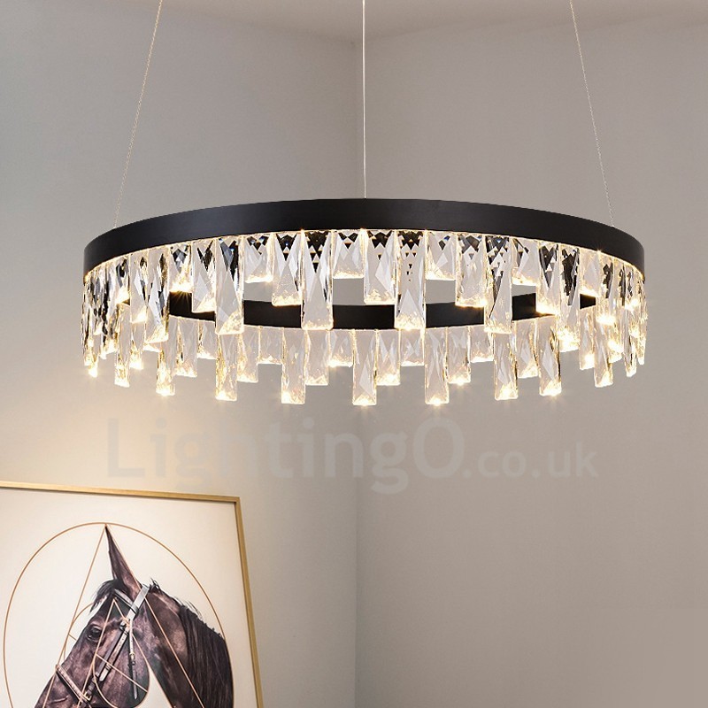 Moderne Pendelleuchte mit Kristallglas im Kreisdesign