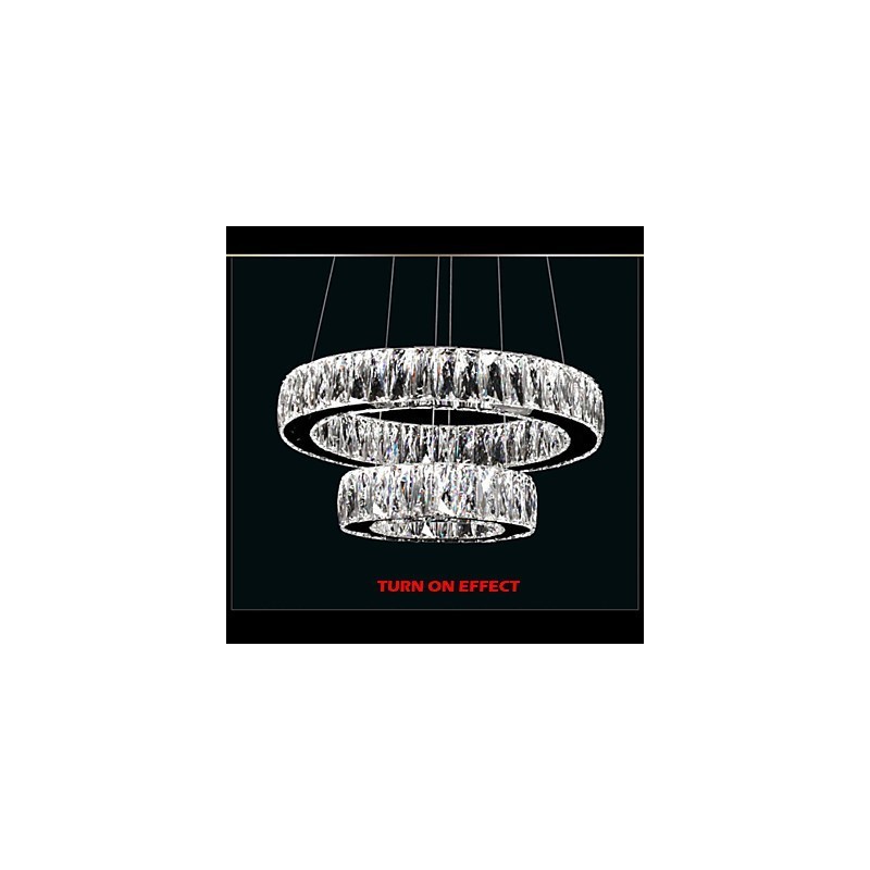 Crystal Chandelier Lights Modern Lighting Two Rings D2040 K9 Large Crystal Home Ceiling Light Fixtures