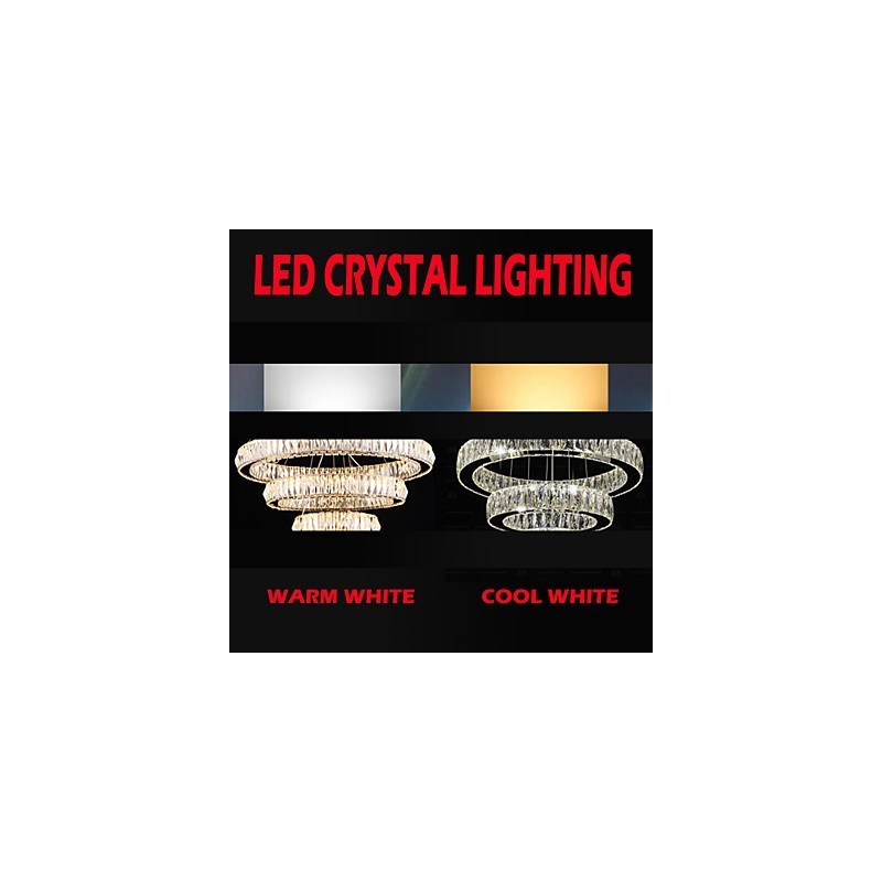 Crystal Chandelier Lights Modern Lighting Two Rings D2040 K9 Large Crystal Home Ceiling Light Fixtures