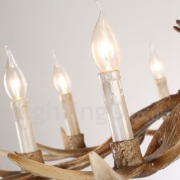 8-flammiger rustikaler künstlerischer Retro-Kerzenleuchter im Geweih-Vintage-Stil
