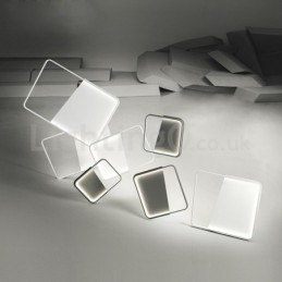 Moderne, minimalistische, ultradünne, 5 cm große, quadratische Deckenleuchten aus Aluminium