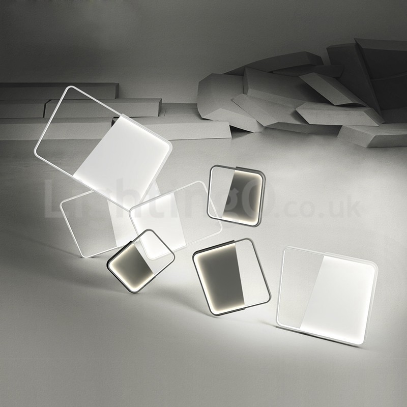 Moderne, minimalistische, ultradünne, 5 cm große, quadratische Deckenleuchten aus Aluminium