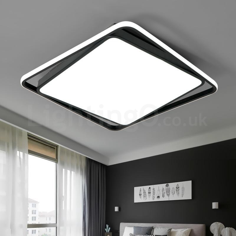 Moderne, exquisite, quadratische Deckenleuchte in Schwarz und Weiß