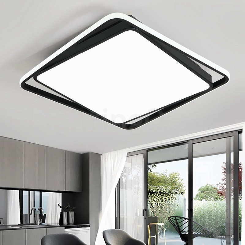Moderne, exquisite, quadratische Deckenleuchte in Schwarz und Weiß
