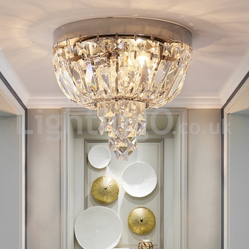 Zeitgenössische, exquisite, runde Deckenleuchten aus Kristallglas