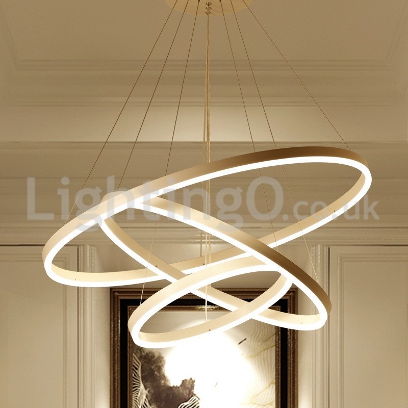 Moderne Pendelleuchte mit drei Kreisen und Fernbedienung