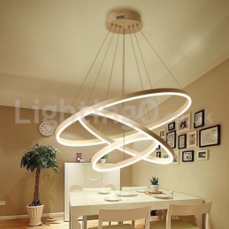 Moderne Pendelleuchte mit drei Kreisen und Fernbedienung