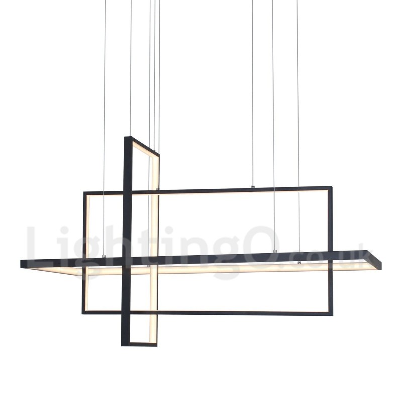 Dimmbare Pendelleuchte mit Fernbedienung Modernes Design Drei Rechtecke