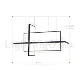 Dimmbare Pendelleuchte mit Fernbedienung Modernes Design Drei Rechtecke