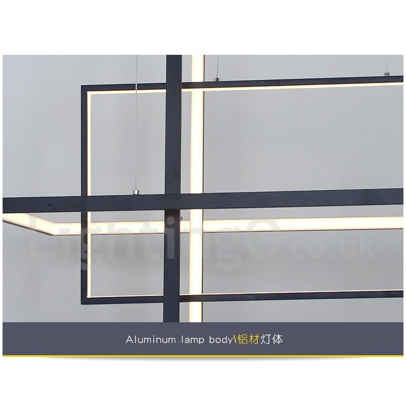 Dimmbare Pendelleuchte mit Fernbedienung Modernes Design Drei Rechtecke