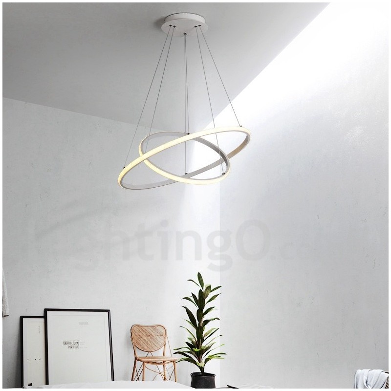 Dimmbare Pendelleuchte mit Fernbedienung im modernen Design der Kreise