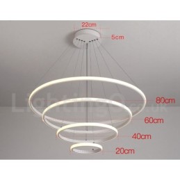 Dimmbare Pendelleuchte mit Fernbedienung im modernen Design der Kreise