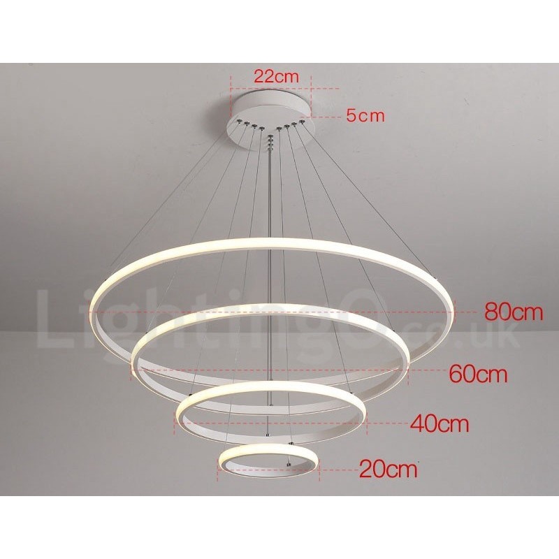 Dimmbare Pendelleuchte mit Fernbedienung im modernen Design der Kreise