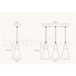 Moderne Pendelleuchte aus Holz mit 1 Licht und 3 Lichtern und Stoffschirm