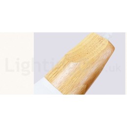 Moderne Pendelleuchte aus Holz mit 1 Licht und 3 Lichtern und Stoffschirm