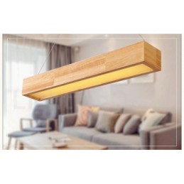 Moderne lange Pendelleuchte aus Holz