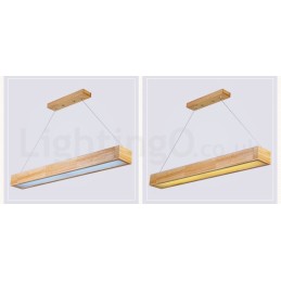 Moderne lange Pendelleuchte aus Holz