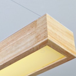 Moderne lange Pendelleuchte aus Holz