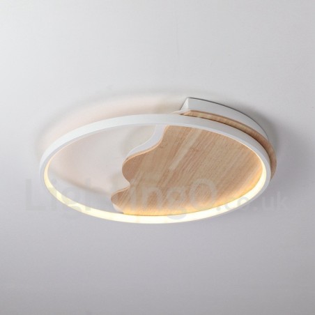 Dimmbare weiße runde Deckenleuchte aus Holz in Wolkenform, ultradünne Deckenlampe, kann auch als Wandleuchte verwendet werden Dimmbare weiße runde Deckenleuchte aus Holz in Wolkenform, ultradünne Deckenlampe, kann auch als Wandleuchte verwendet werden