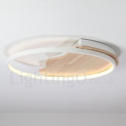 Dimmbare weiße runde Deckenleuchte aus Holz in Wolkenform, ultradünne Deckenlampe, kann auch als Wandleuchte verwendet werden