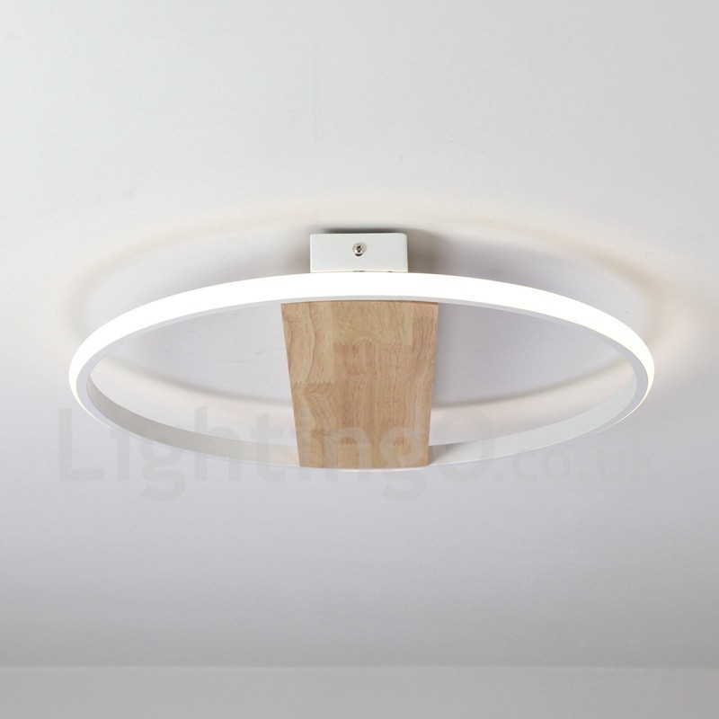 Dimmbare weiße runde Holz-Deckenleuchte, ultradünne Deckenlampe, kann auch als Wandleuchte verwendet werden