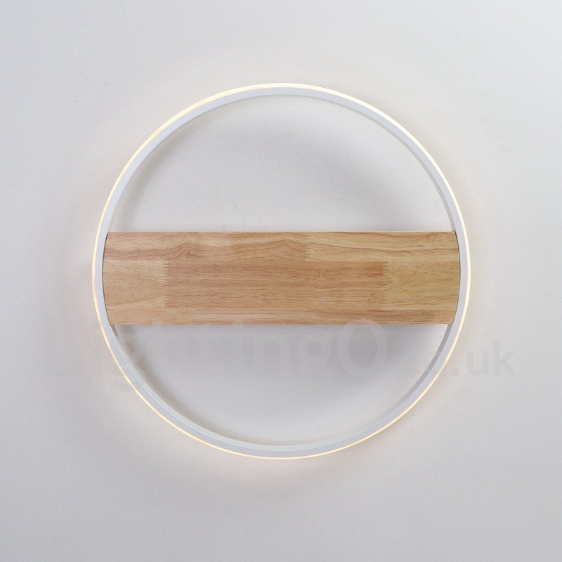 Dimmbare weiße runde Holz-Deckenleuchte, ultradünne Deckenlampe, kann auch als Wandleuchte verwendet werden