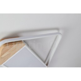 Dimmbare weiße quadratische Holz-Deckenleuchte, ultradünne Deckenlampe, kann auch als Wandleuchte verwendet werden