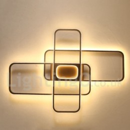 Moderne Deckenleuchte mit zeitgenössischer Aluminium-Malerei, Unterputzleuchte mit Ferndimmer, kann auch als Wandleuchte verwendet werden