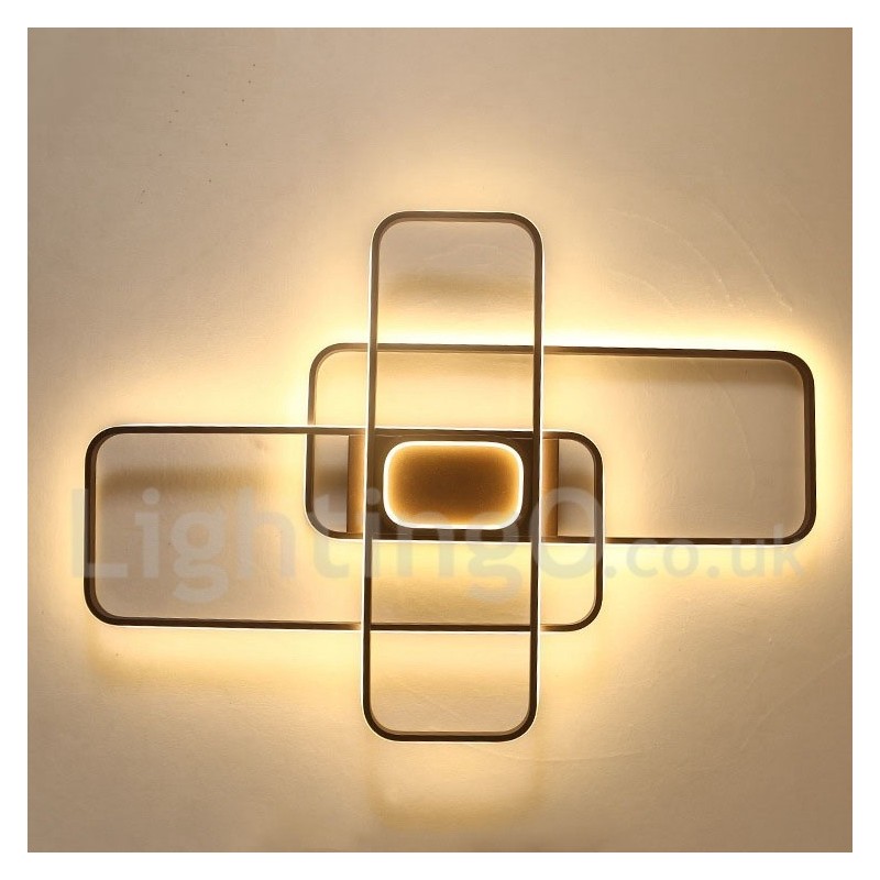 Moderne Deckenleuchte mit zeitgenössischer Aluminium-Malerei, Unterputzleuchte mit Ferndimmer, kann auch als Wandleuchte verwendet werden