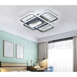 Moderne Deckenleuchte mit zeitgenössischer Aluminium-Malerei, Unterputzleuchte mit Ferndimmer, kann auch als Wandleuchte verwendet werden