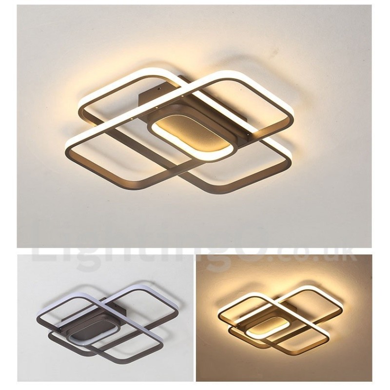 Moderne Deckenleuchte mit zeitgenössischer Aluminium-Malerei, Unterputzleuchte mit Ferndimmer, kann auch als Wandleuchte verwendet werden